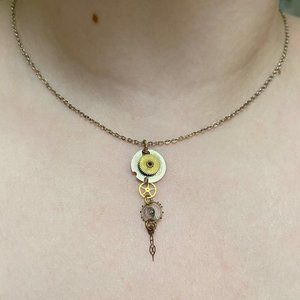 Vintage Clock Parts Necklace